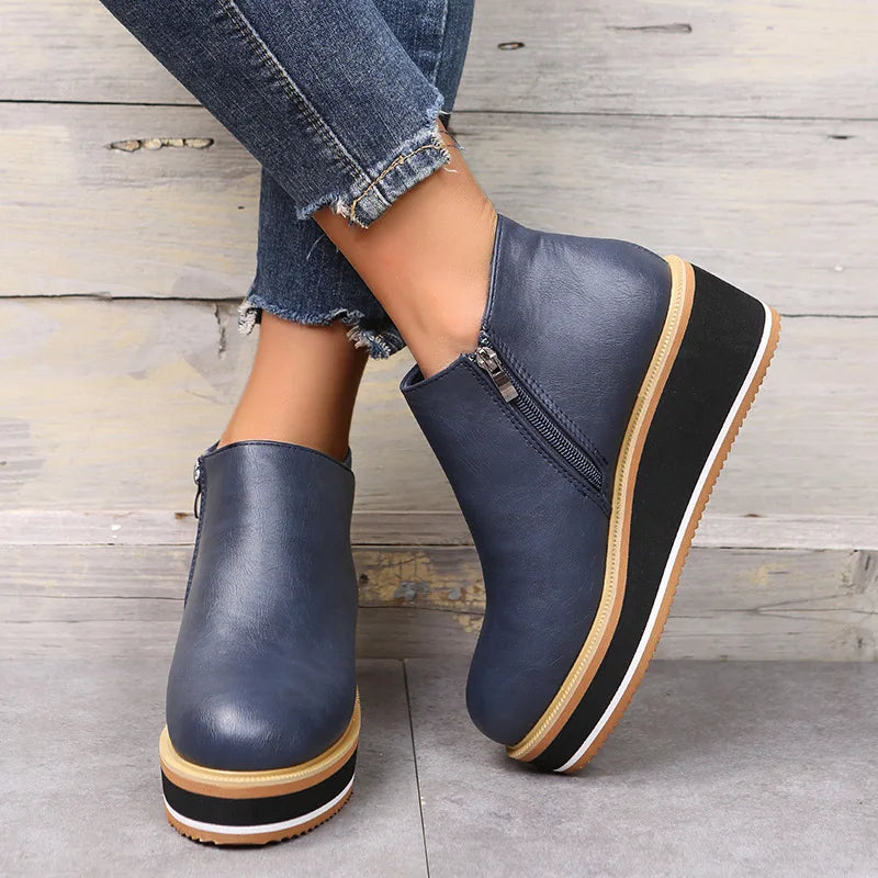 Auria - Platform Leather Shoes - Novela New York