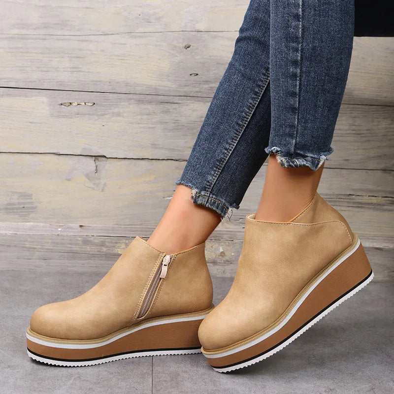 Auria - Platform Leather Shoes - Novela New York