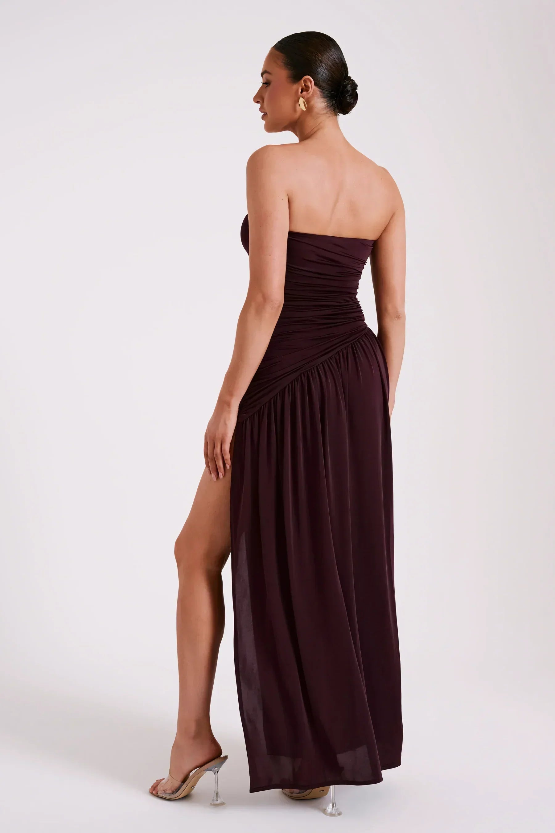 Lena | Draped Dress & Bold Slit - Novela New York