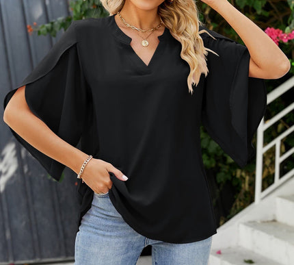 Leni™ | Elegant V-Neck Top - Novela New York
