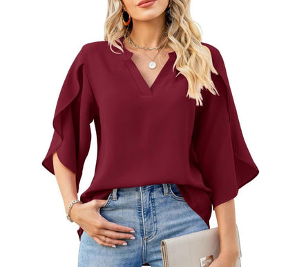 Leni™ | Elegant V-Neck Top - Novela New York