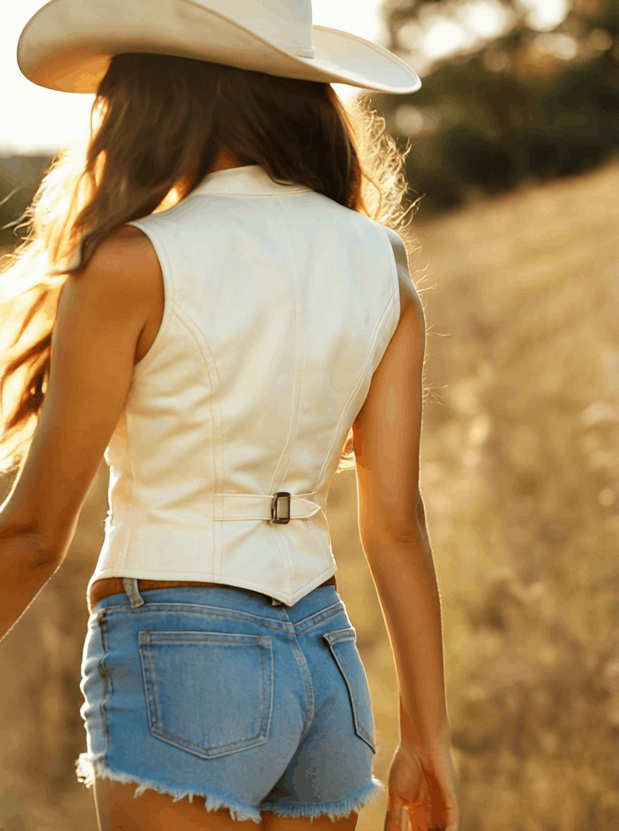 Dakota | Western Gold-Button White Suede Vest - Novela New York