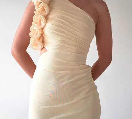 Liora | Asymmetrical Floral Dress & Sculpting Appeal - Novela New York