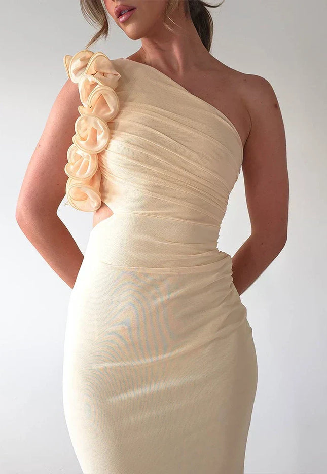 Liora | Asymmetrical Floral Dress & Sculpting Appeal - Novela New York