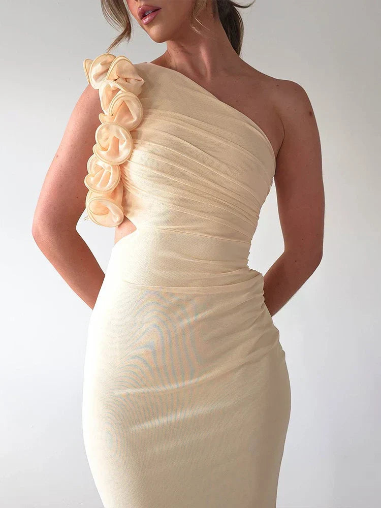 Liora | Asymmetrical Floral Dress & Sculpting Appeal - Novela New York