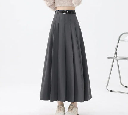 High-Waist Pleated Long Skirt - Novela New York