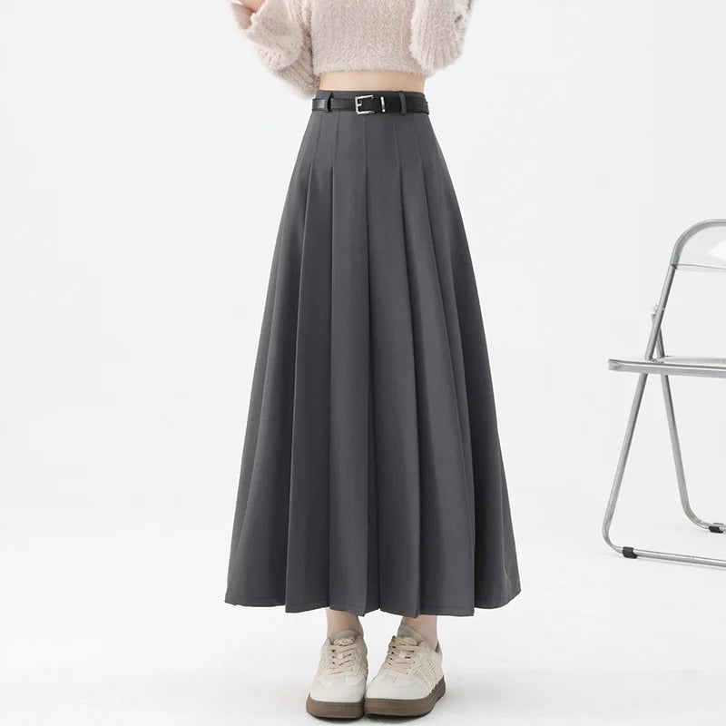 High-Waist Pleated Long Skirt - Novela New York