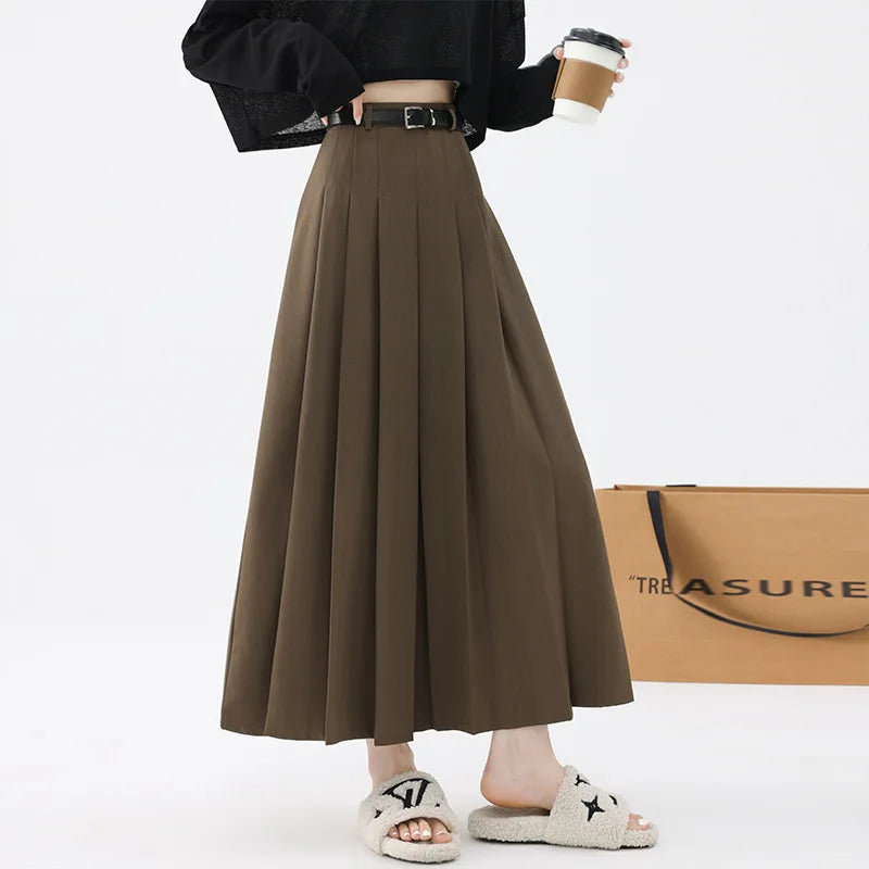 High-Waist Pleated Long Skirt - Novela New York