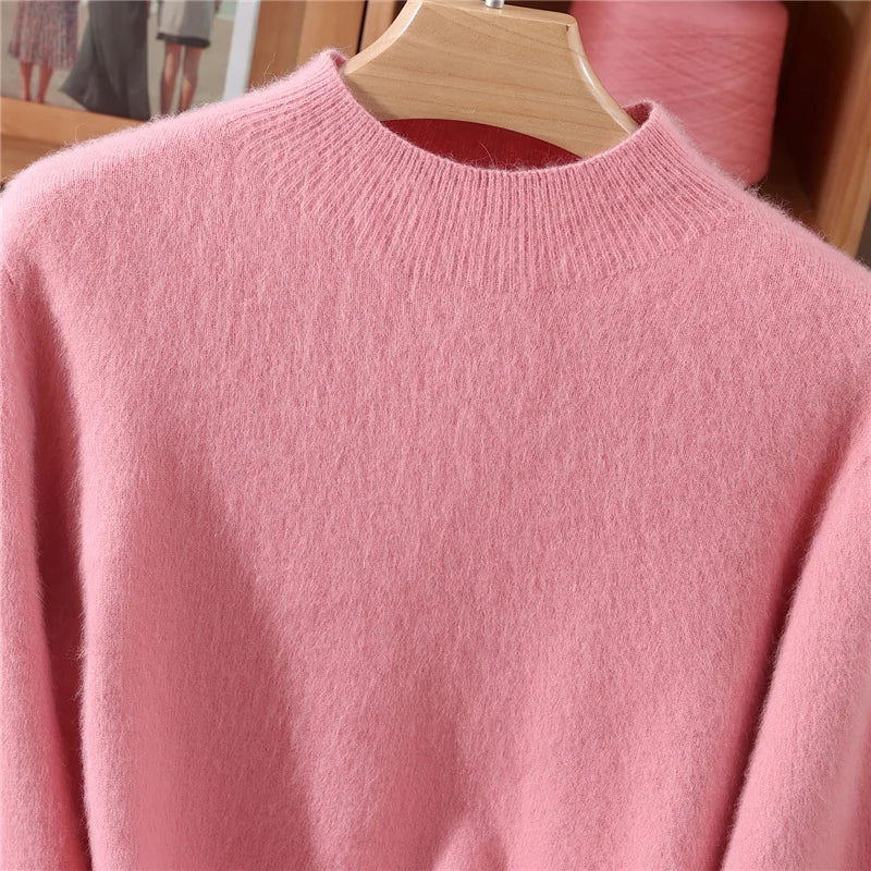 Alcina - Mink Cashmere Semi-turtle Neck - Novela New York
