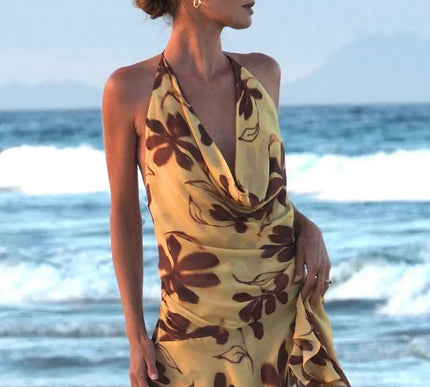 Yana | Tropical Halter Mini Dress - Novela New York