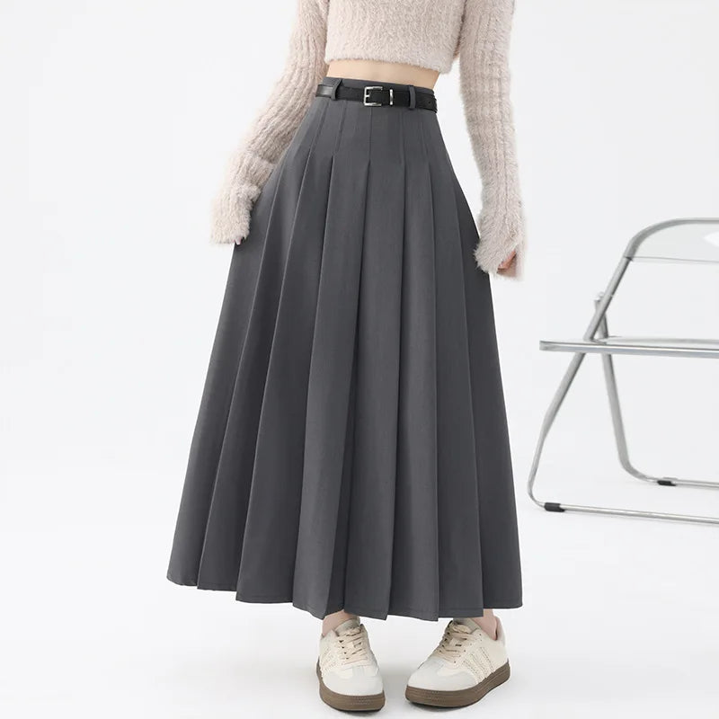 High-Waist Pleated Long Skirt - Novela New York