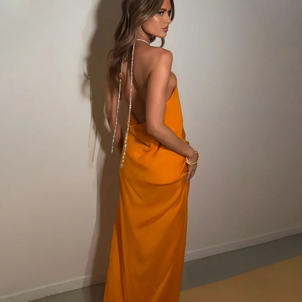 Lior | Halter Satin Dress & Summer Flow - Novela New York