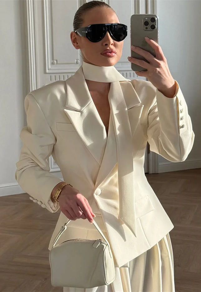 Women’s V-Neck Lace-Up Jacket - Novela New York