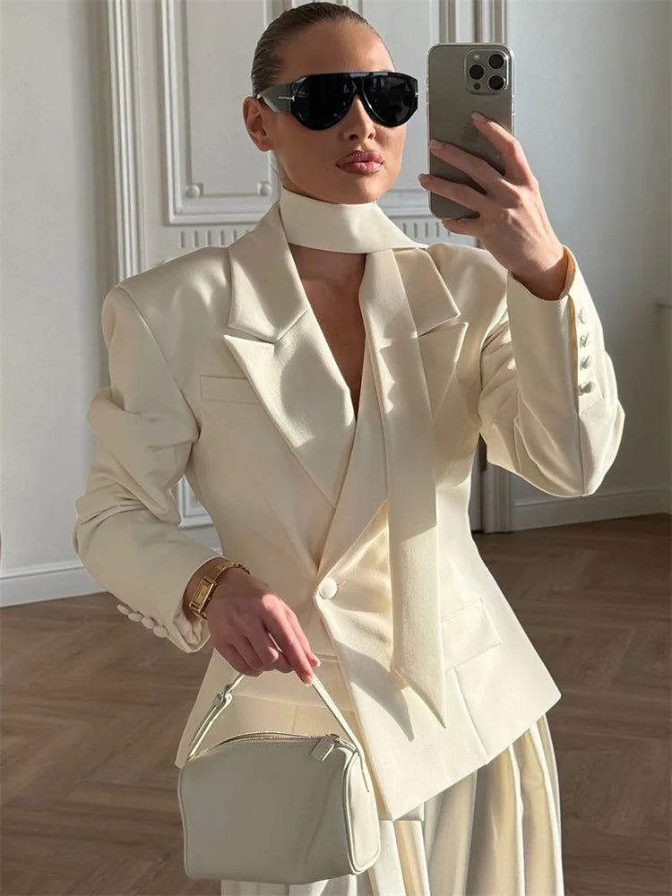 Women’s V-Neck Lace-Up Jacket - Novela New York