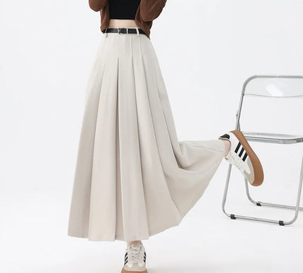 High-Waist Pleated Long Skirt - Novela New York