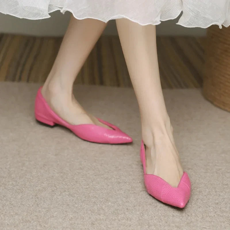 Milara - Pointed Leather Flats - Novela New York