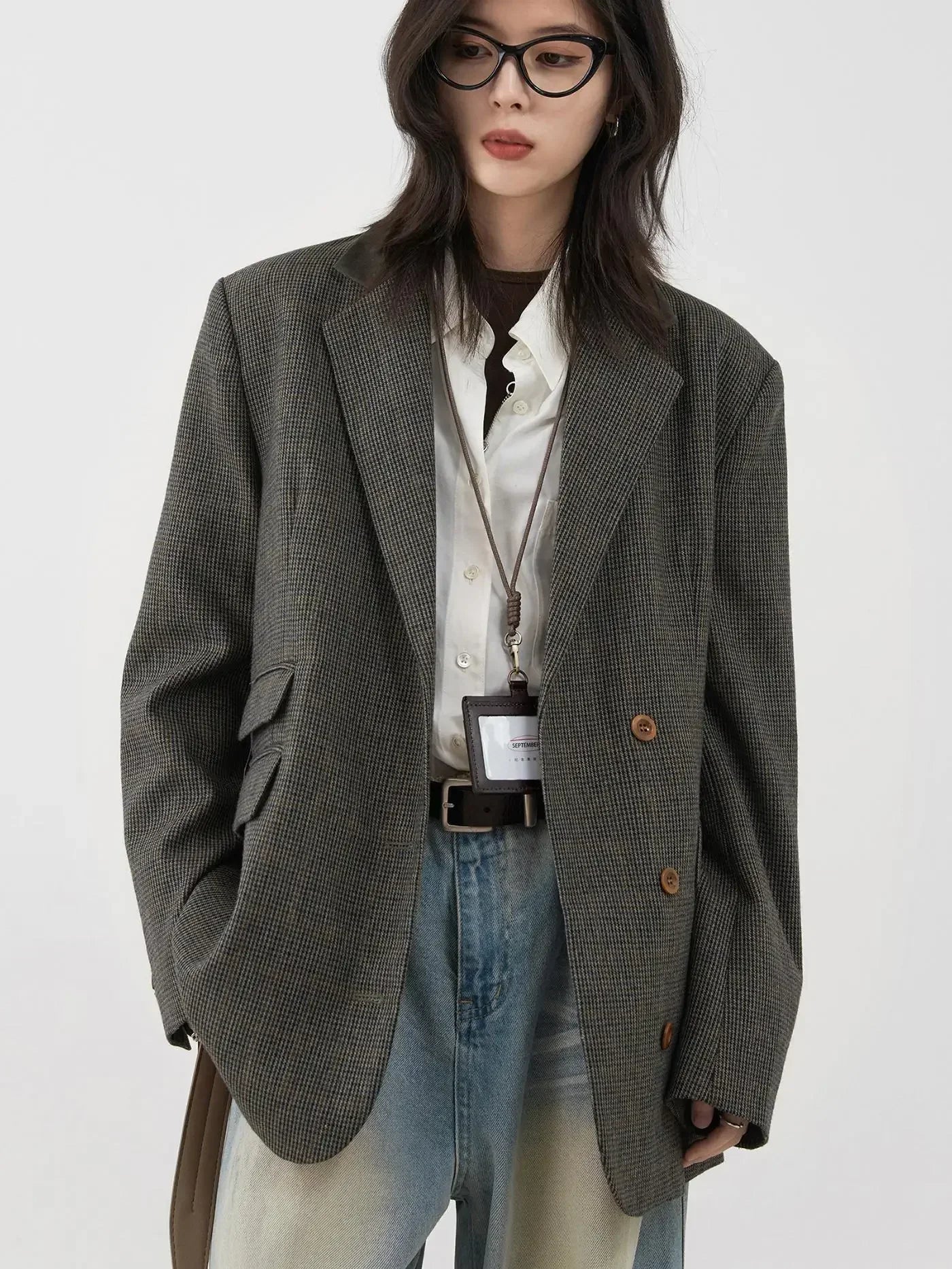 Women’s Mid-Length Plaid Blazer - Novela New York
