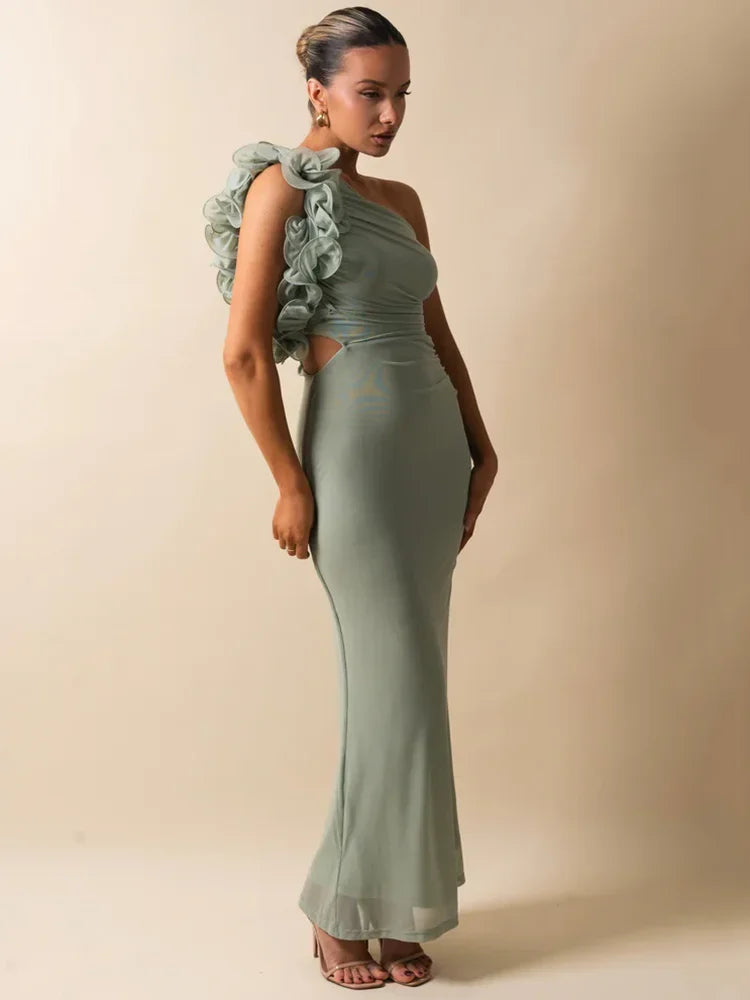 Liora | Asymmetrical Floral Dress & Sculpting Appeal - Novela New York