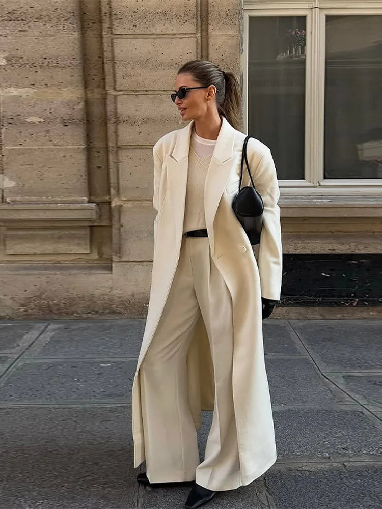 Women’s Long Overcoat with Lapel - Novela New York
