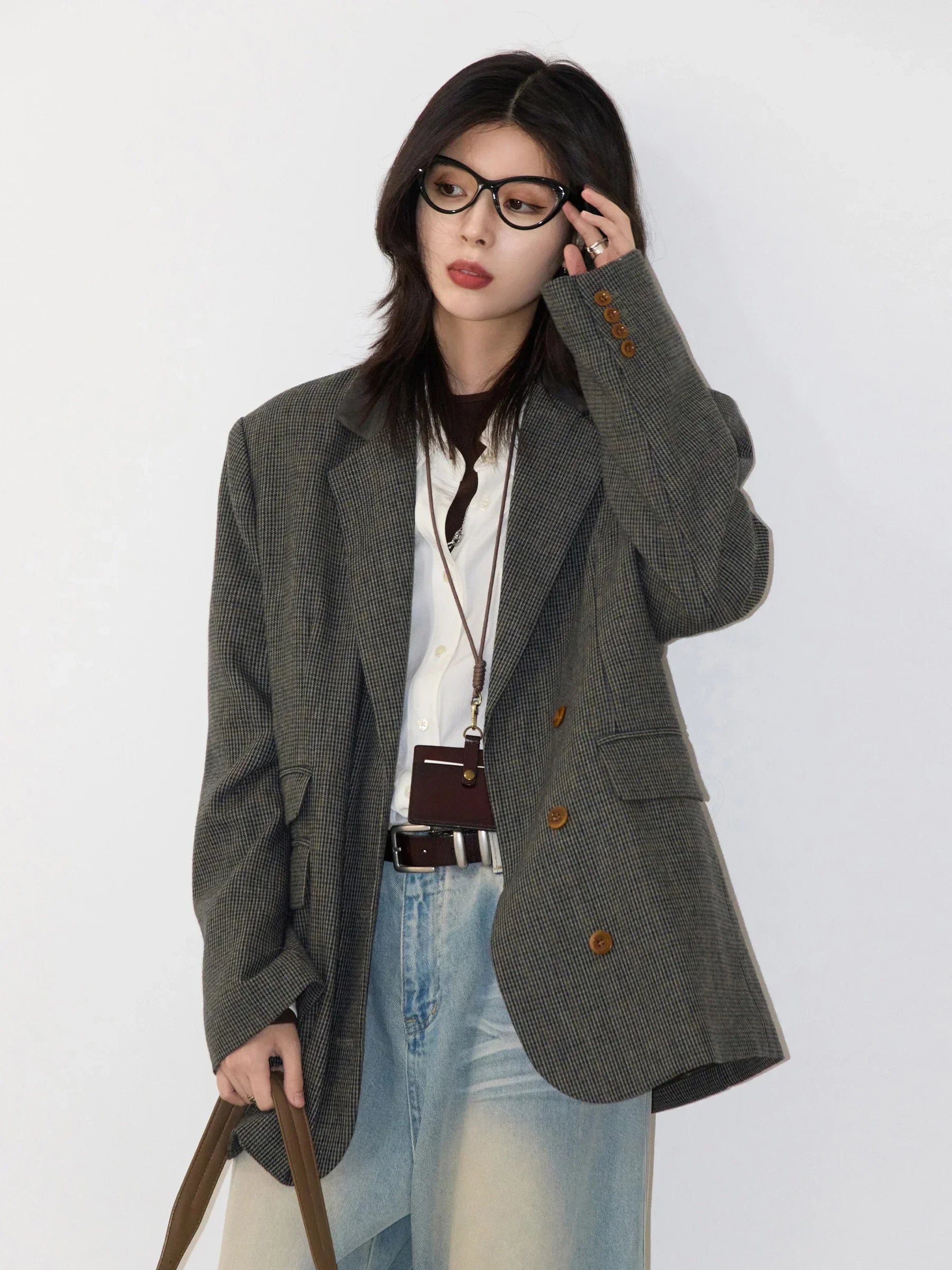 Women’s Mid-Length Plaid Blazer - Novela New York