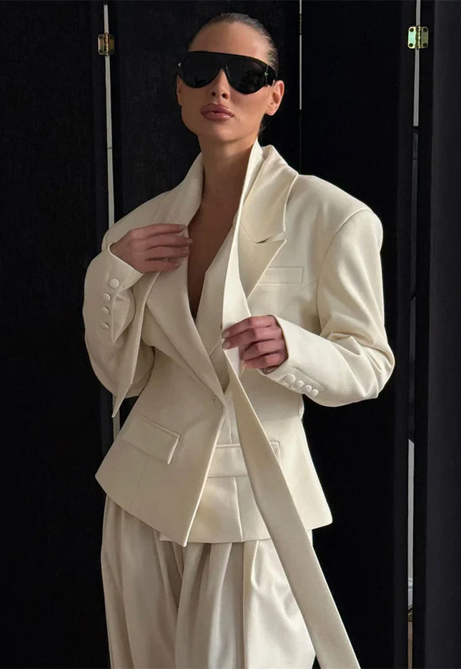 Women’s V-Neck Lace-Up Jacket - Novela New York