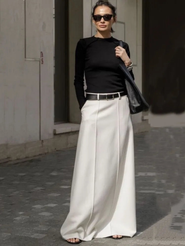 High-Waist H-Line Long Skirt - Novela New York