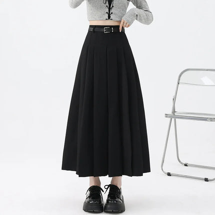 High-Waist Pleated Long Skirt - Novela New York