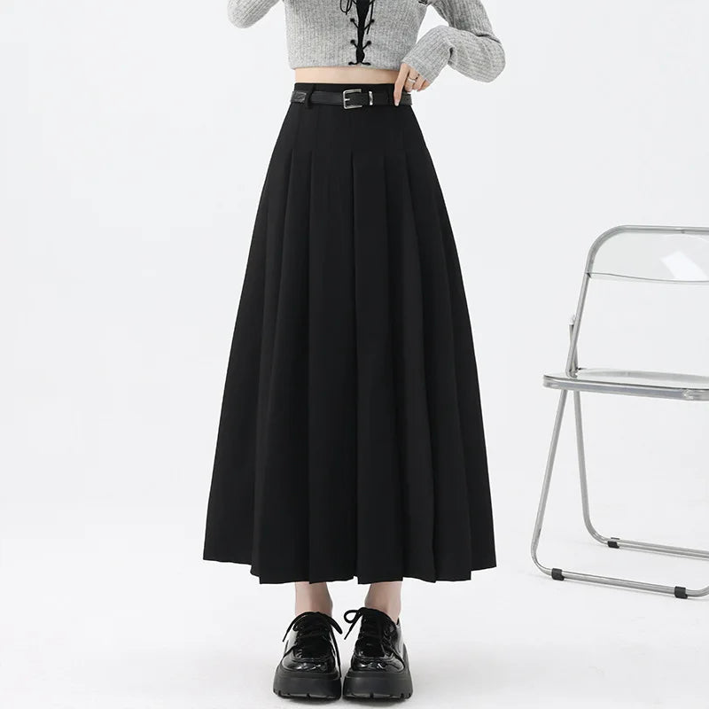 High-Waist Pleated Long Skirt - Novela New York