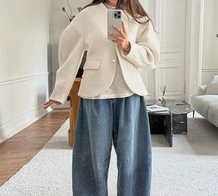 Women’s White Knit Jacket - Novela New York