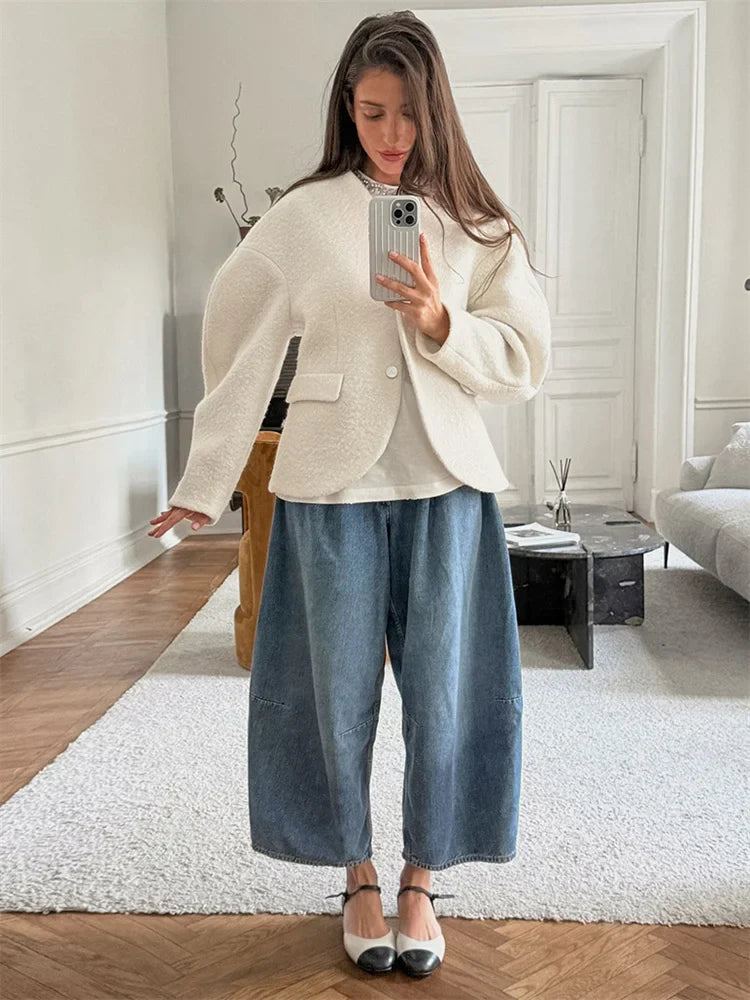 Women’s White Knit Jacket - Novela New York