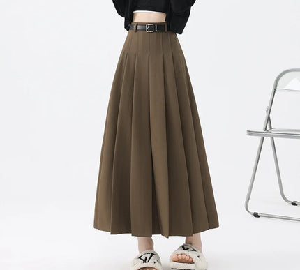 High-Waist Pleated Long Skirt - Novela New York