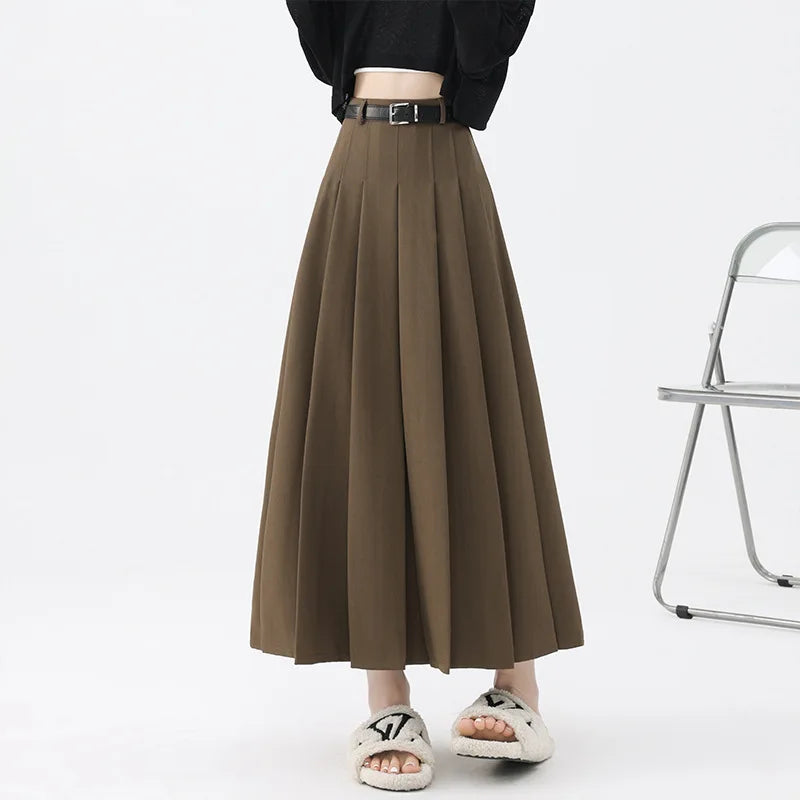 High-Waist Pleated Long Skirt - Novela New York