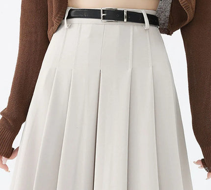 High-Waist Pleated Long Skirt - Novela New York