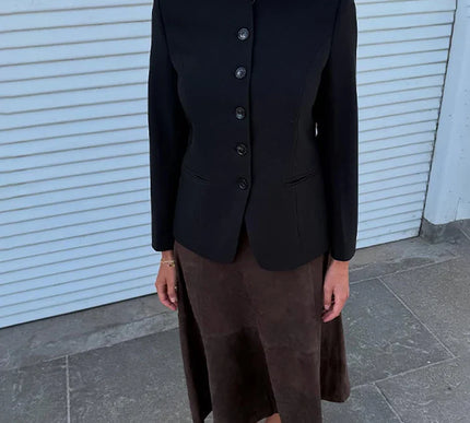 High-Waist Faux-Suede Skirt - Novela New York