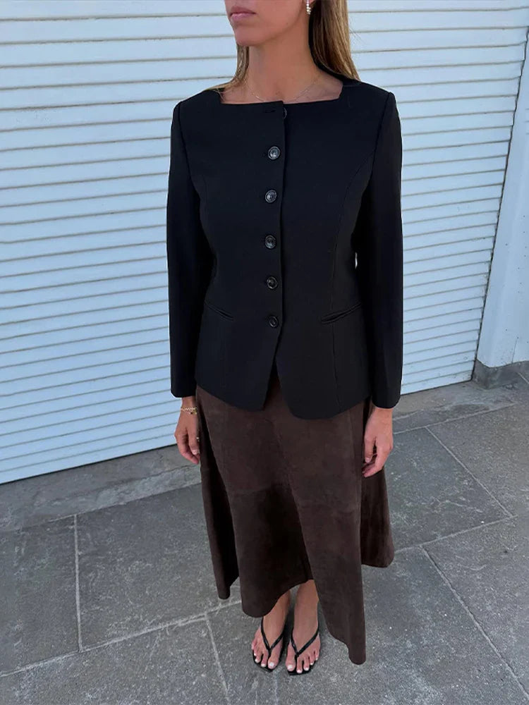 High-Waist Faux-Suede Skirt - Novela New York