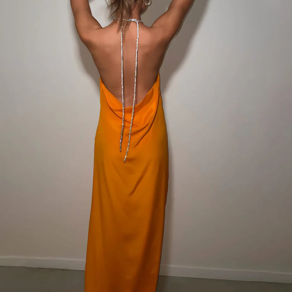 Lior | Halter Satin Dress & Summer Flow - Novela New York
