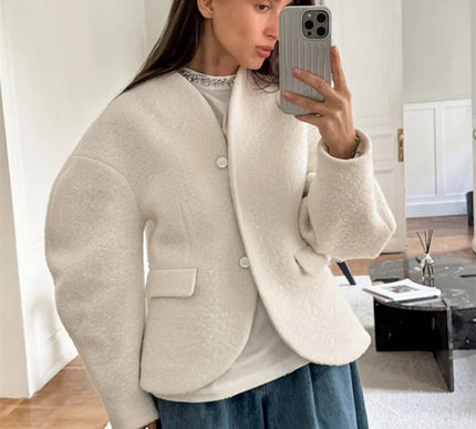 Women’s White Knit Jacket - Novela New York