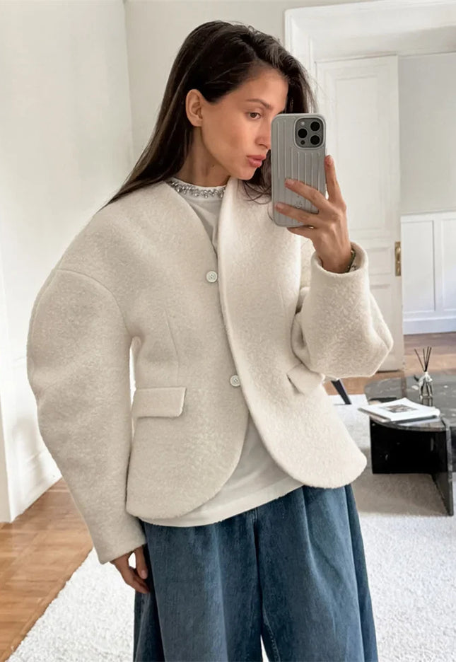 Women’s White Knit Jacket - Novela New York