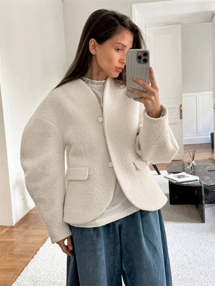 Women’s White Knit Jacket - Novela New York