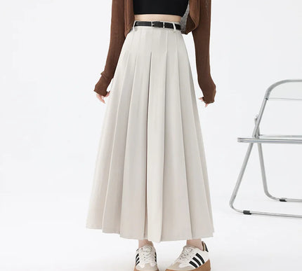 High-Waist Pleated Long Skirt - Novela New York