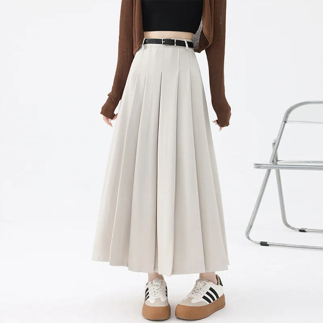 High-Waist Pleated Long Skirt - Novela New York