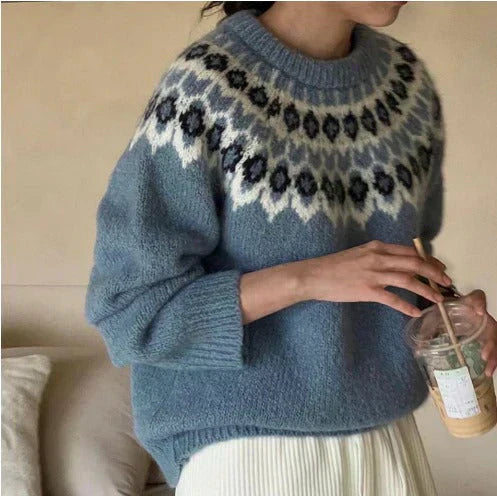 Sophie | Stylish Jacquard Sweater - Novela New York
