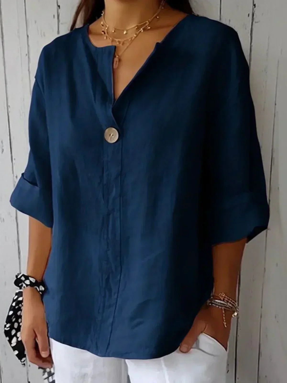 Jessa™ | Casual V-Neck Blouse - Novela New York