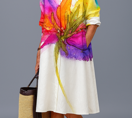 DORIS | Luxurious Midi Dress for Carefree Summer Comfort - Novela New York