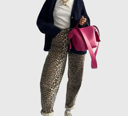 Chandra - Vintage Jeans with Leopard Print - Novela New York