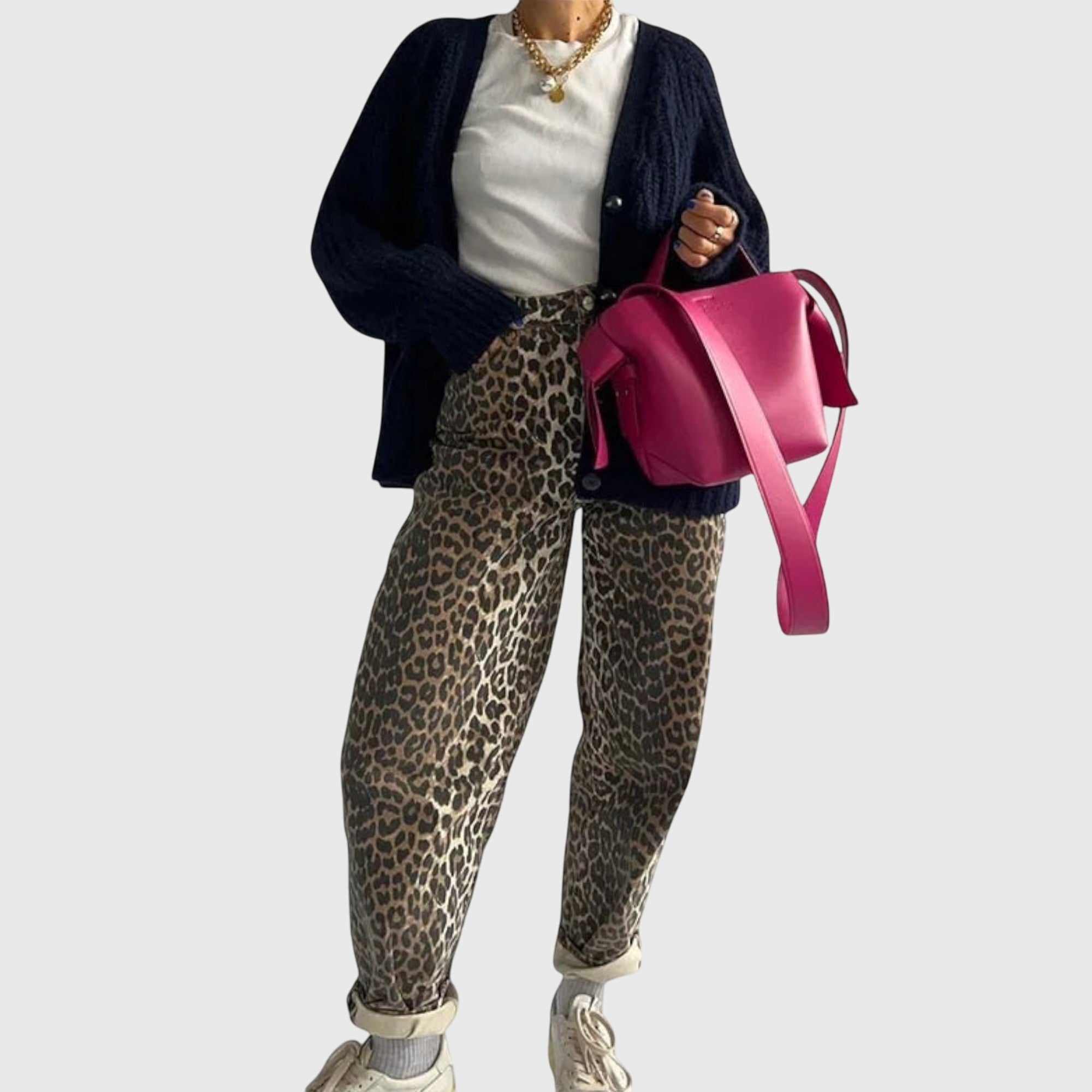 Chandra - Vintage Jeans with Leopard Print - Novela New York