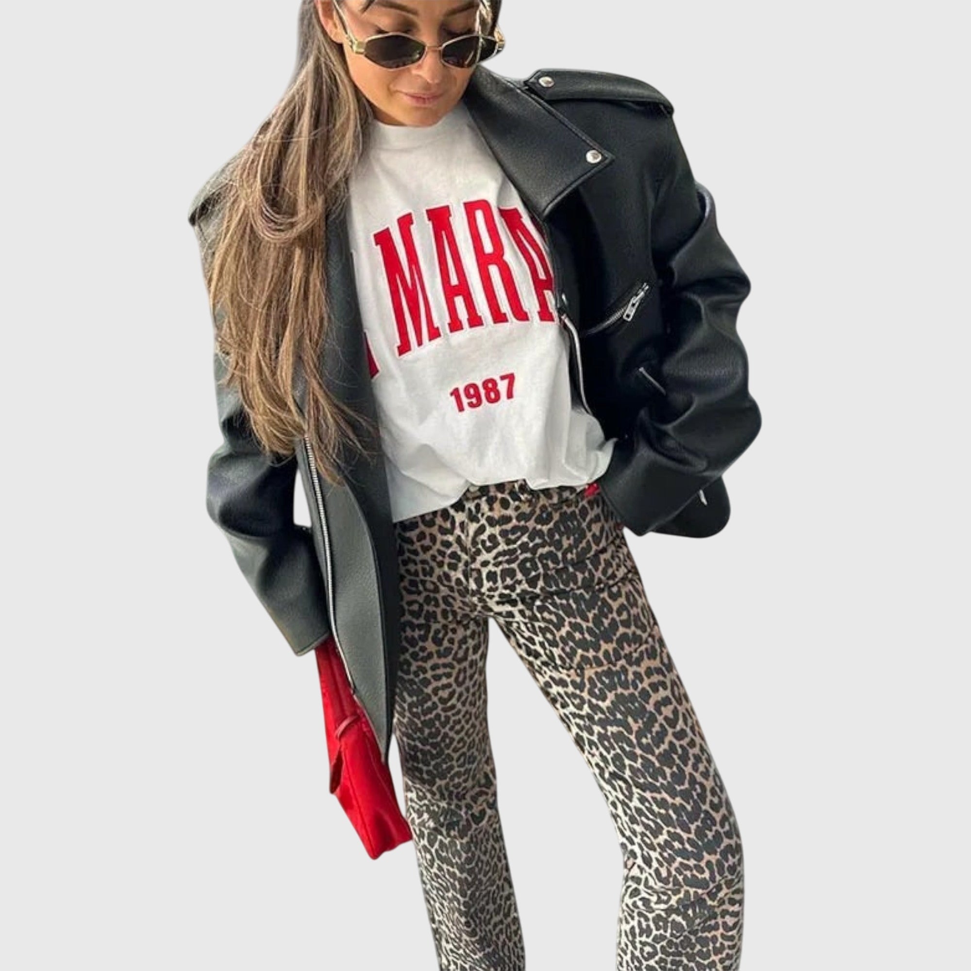 Chandra - Vintage Jeans with Leopard Print - Novela New York