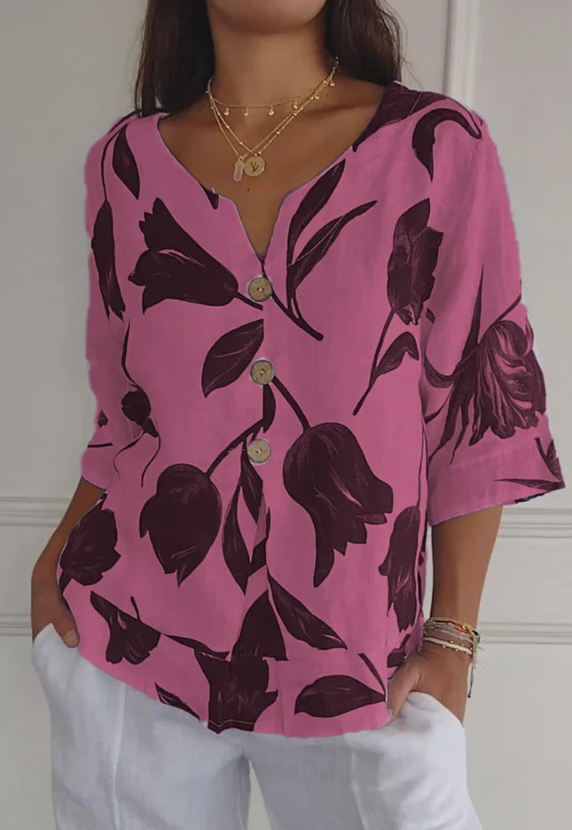 Sanne™ | Floral Button-Up Blouse - Novela New York