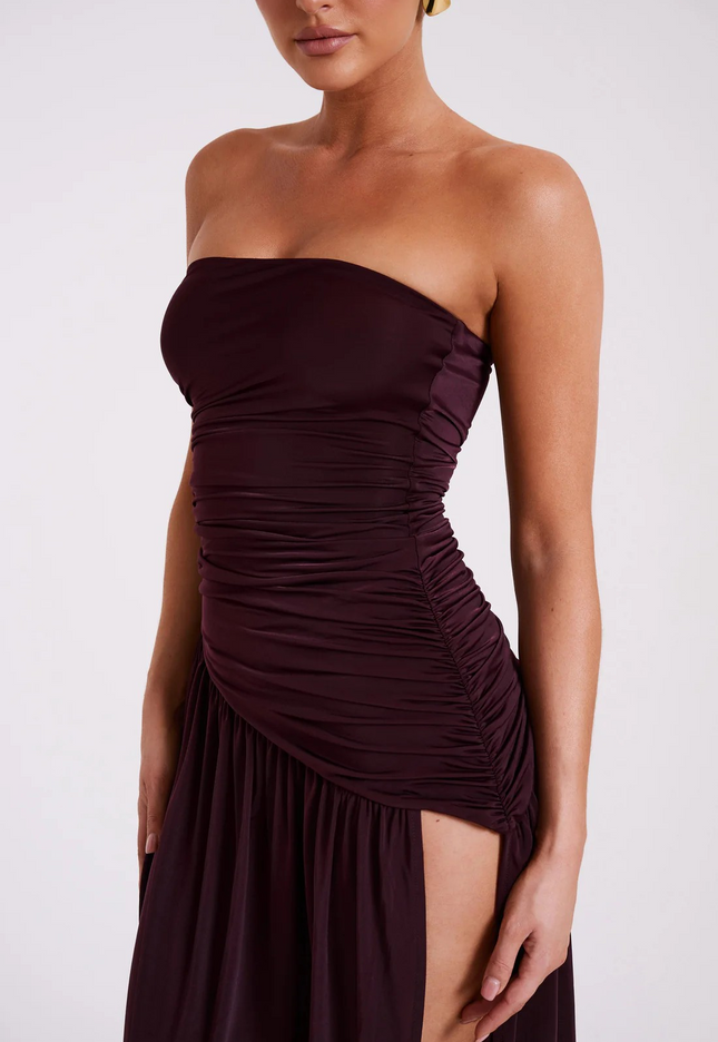 Lena | Draped Dress & Bold Slit - Novela New York