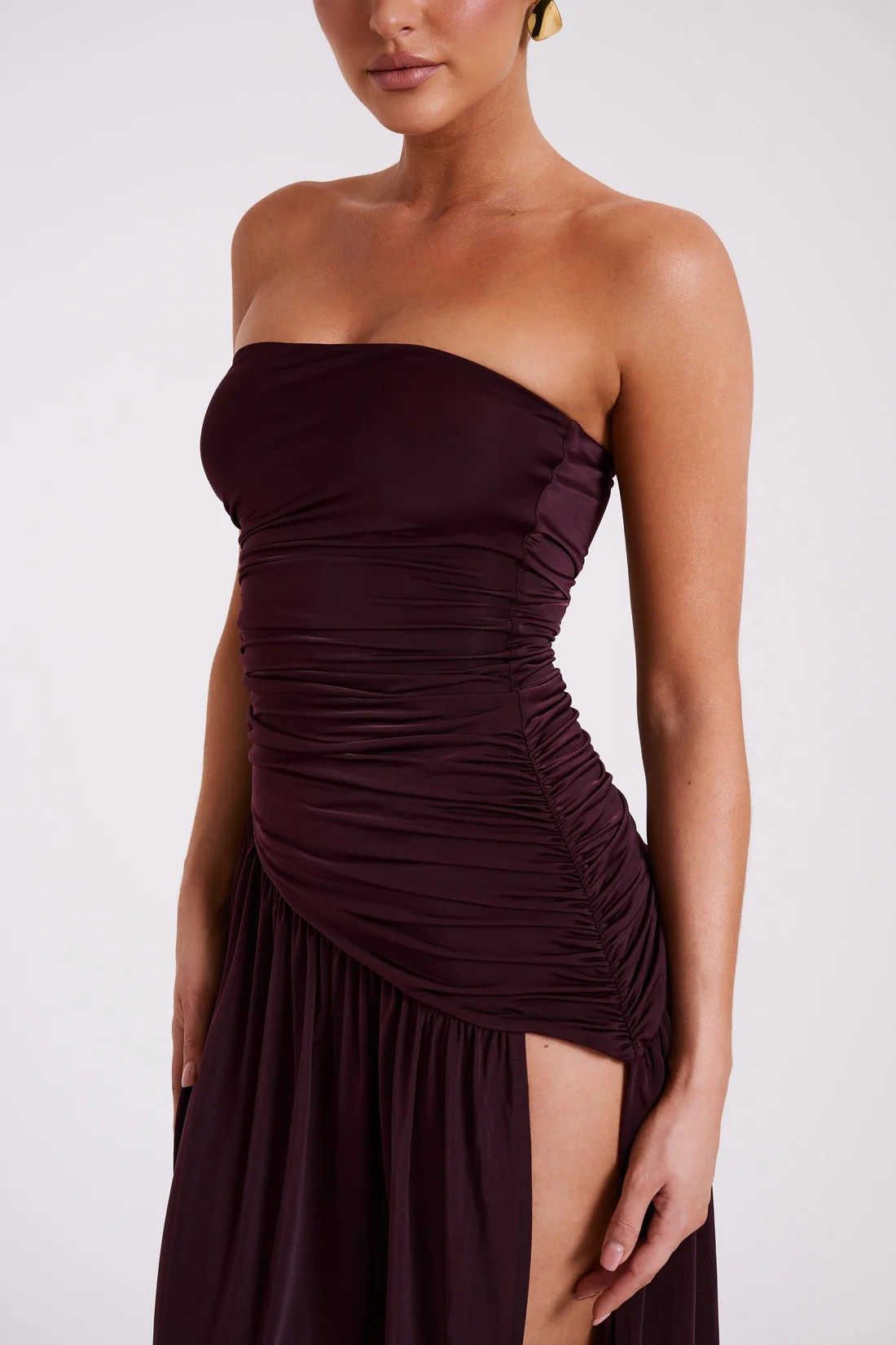 Lena | Draped Dress & Bold Slit - Novela New York